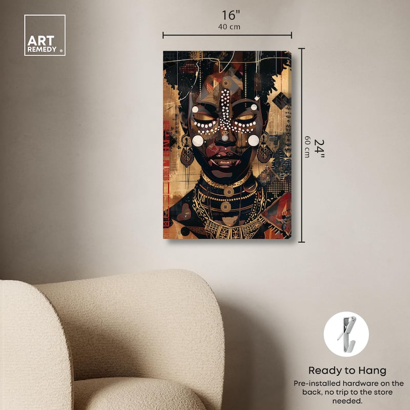 In Golden Accents Canvas by Art Remedy, Gallery Wrapped