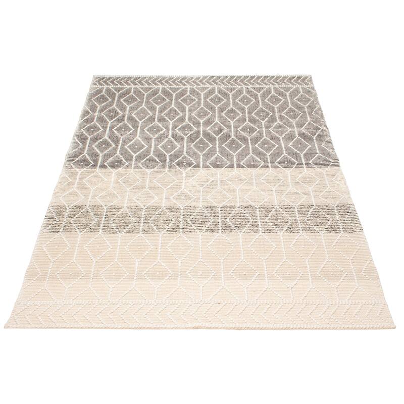 ECARPETGALLERY Braid weave Sienna Grey Wool Rug - 6'3 x 9'0