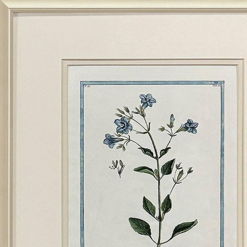 HomeRoots Set Of Two Shabby Chic Botanical Gold Framed Wall Art