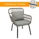 preview thumbnail 4 of 19, Outdoor 3 Pieces Wicker Bistro Chat Set for 2 Persons