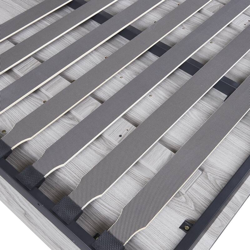 Space-Saving Full Size Foldable Cabinet Bed in Gray