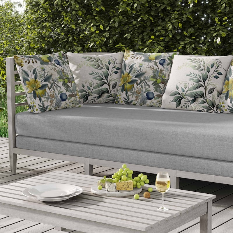 Orchid Whisper Indoor/Outdoor Reversible Throw Pillow White and Blue