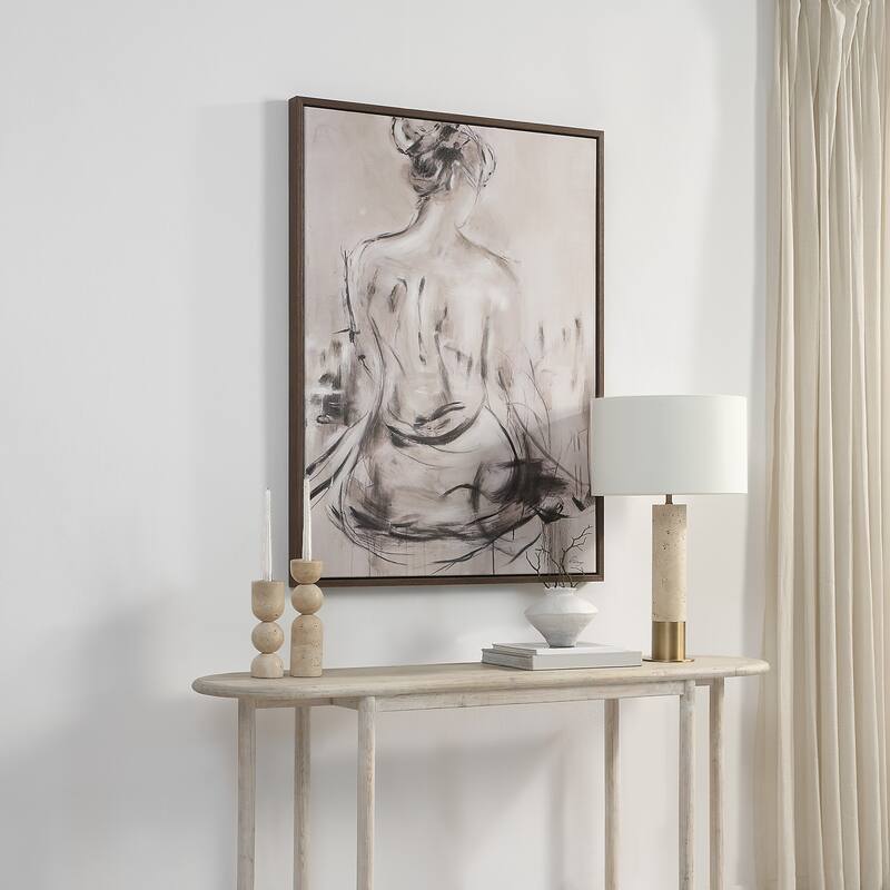 Evelyne 48" H x 36" W Canvas Art, White