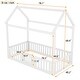 preview thumbnail 21 of 26, Twin Wood House Bed with Fence, Door & Distressed Design, Grey