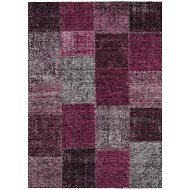 HomeRoots Patchwork Transitional Rectangle Outdoor Rug