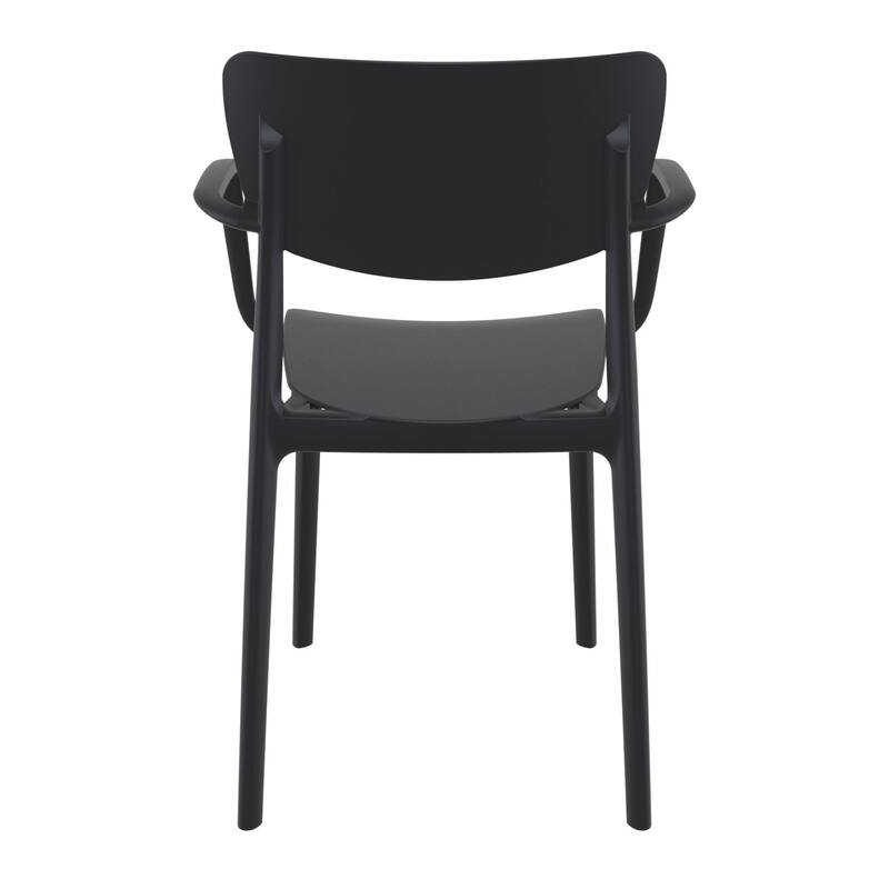 33" Black Sturdy Stackable Outdoor Patio Dining Arm Chair