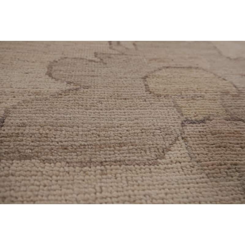 Vegetable Dye Oushak Turkish Rug Handmade Transitional Wool Carpet - 9'0" x 12'7"