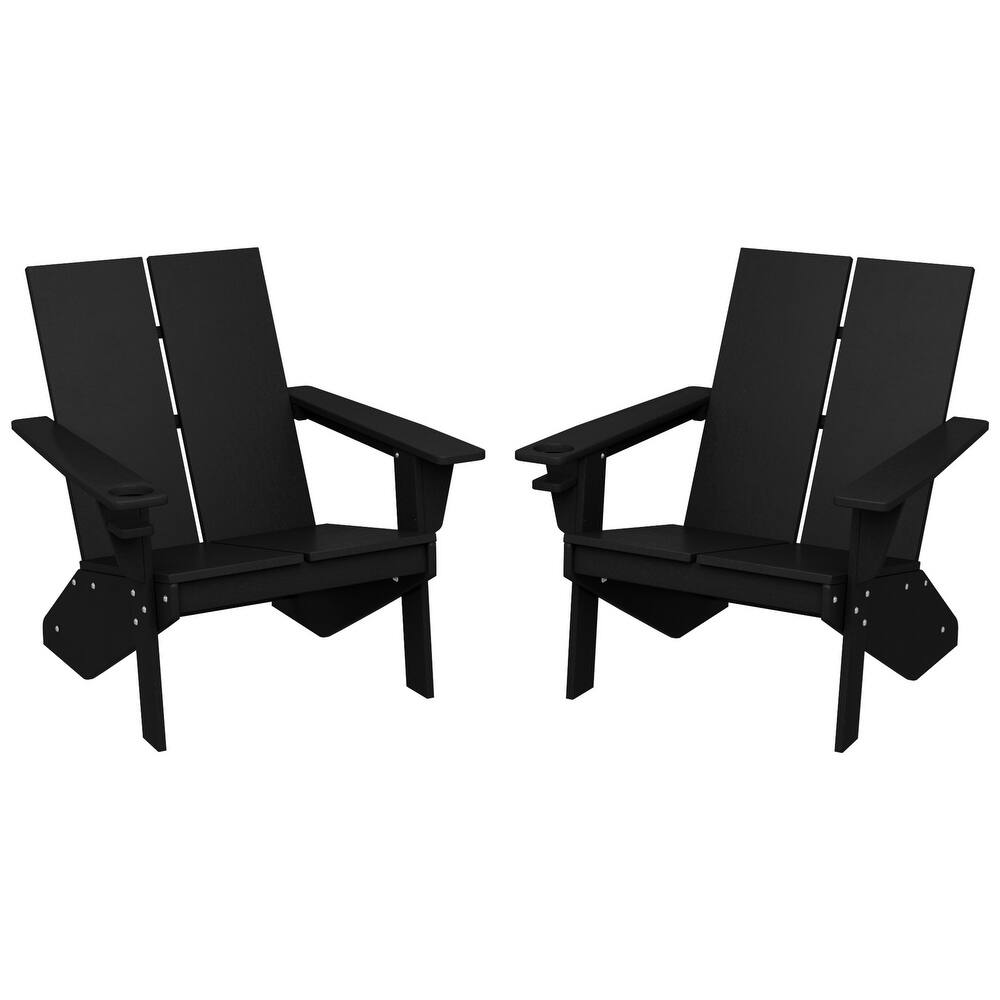 Coastin Modern Poly Adirondack Chair (Set of 2), Black