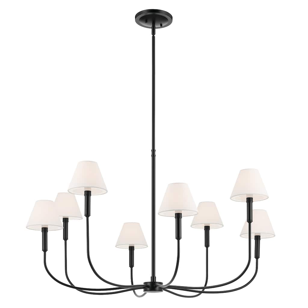 Eadie 41.25 Inch 8 Light Chandelier in Black