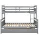 preview thumbnail 8 of 18, Twin over Full Bunk Bed with Ladder, Twin Trundle, Safety Guardrail, Solid Pine Wood and MDF Frame, Space-Saving Design, Grey