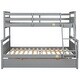 preview thumbnail 8 of 12, Twin over Full Wood Bunk Bed with Sloping Ladder,Twin Size Trundle Under,Sweden Style