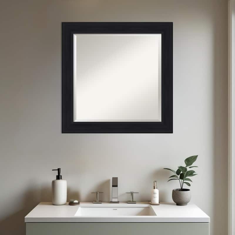 Abbey Black Beveled Framed Bathroom Vanity Wall Mirror - Abbey Black