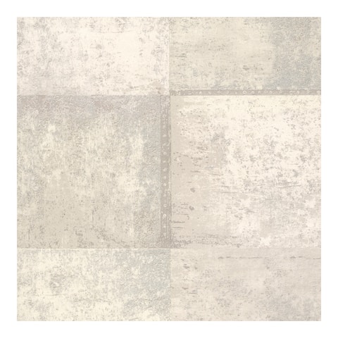 Vela Ivory Distressed Geometric Wallpaper - 21 x 396 x 0.025