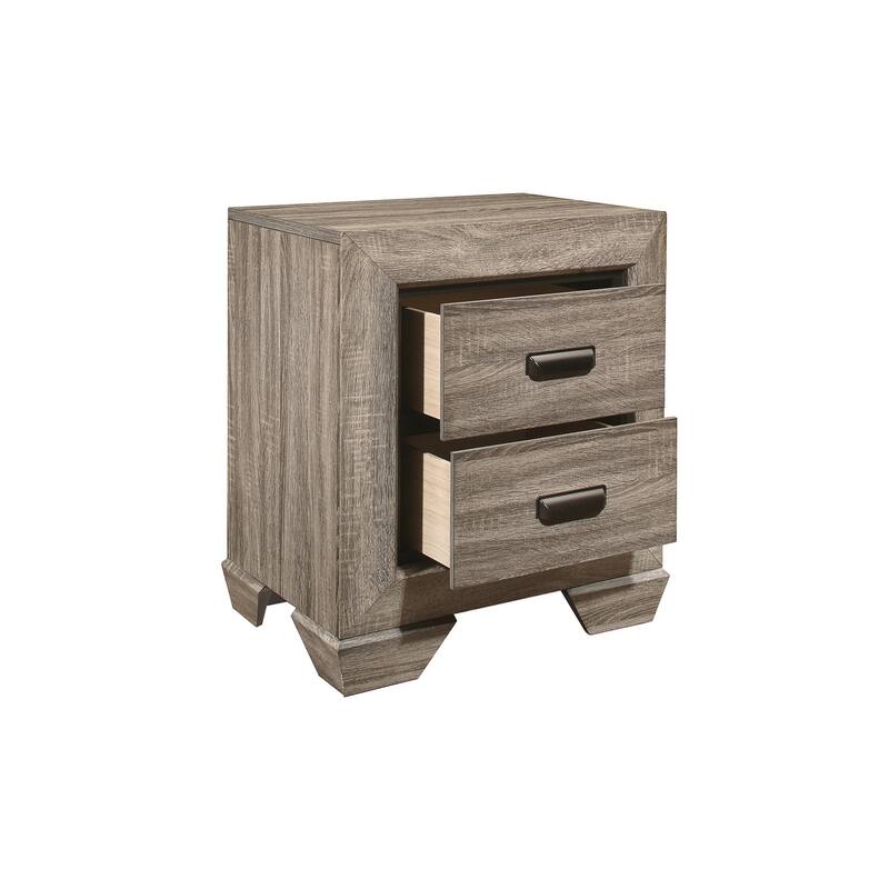Valli 3 Piece Light Elm Modern Rustic Panel Bedroom Set