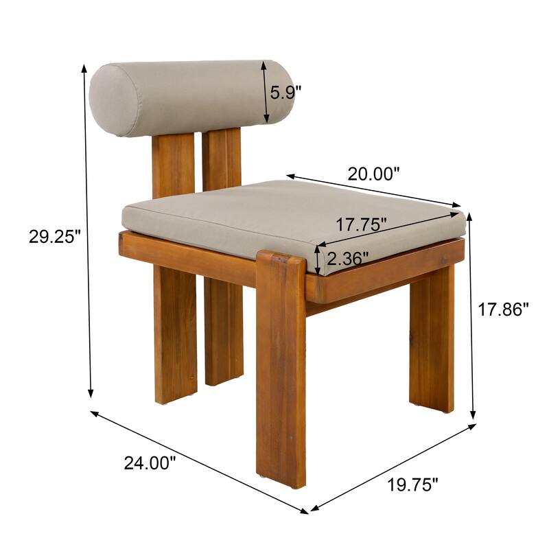 Christopher Knight Home - Ardena Modern Solid Wood Outdoor Dining Set with Round Back Cushioned Chairs