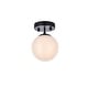 preview thumbnail 7 of 26, Miko Six inch Dual Flush Mount and Bath Sconce with Frosted Glass
