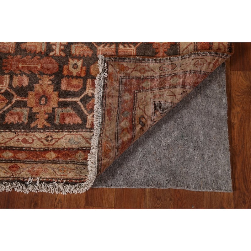 Geometric Meshkin Persian Vintage Area Rug Hand-Knotted Wool Carpet - 4'7" x 9'3"