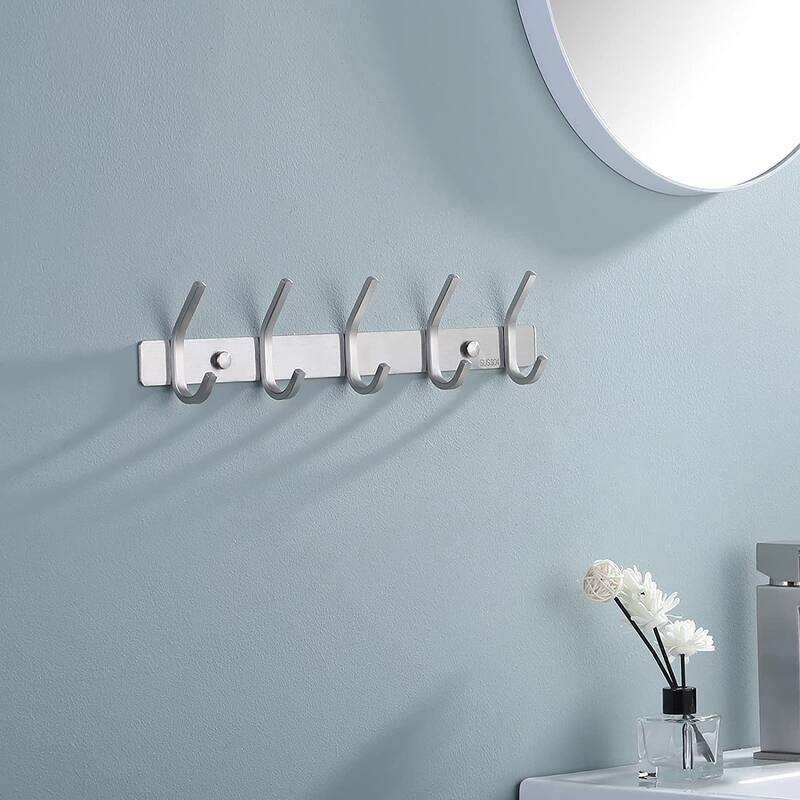 Bathroom Robe and Towel Hook Rack with 5 Hooks