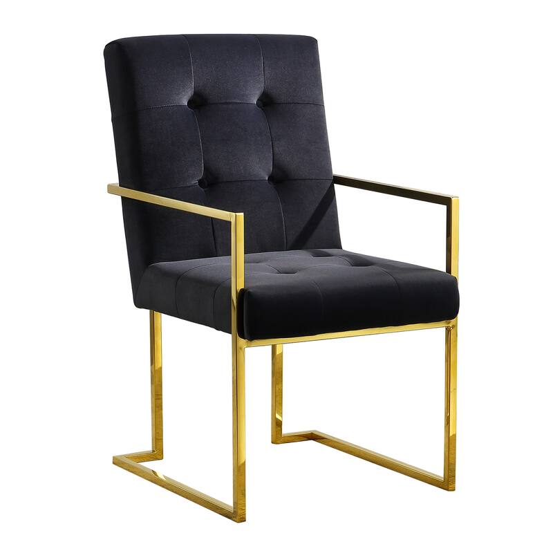 Modern Velvet Kitchen Dining Chair with Cushion, Backrest, Stainless Steel Legs for Dining Room Kitchen Living Room Bedroom