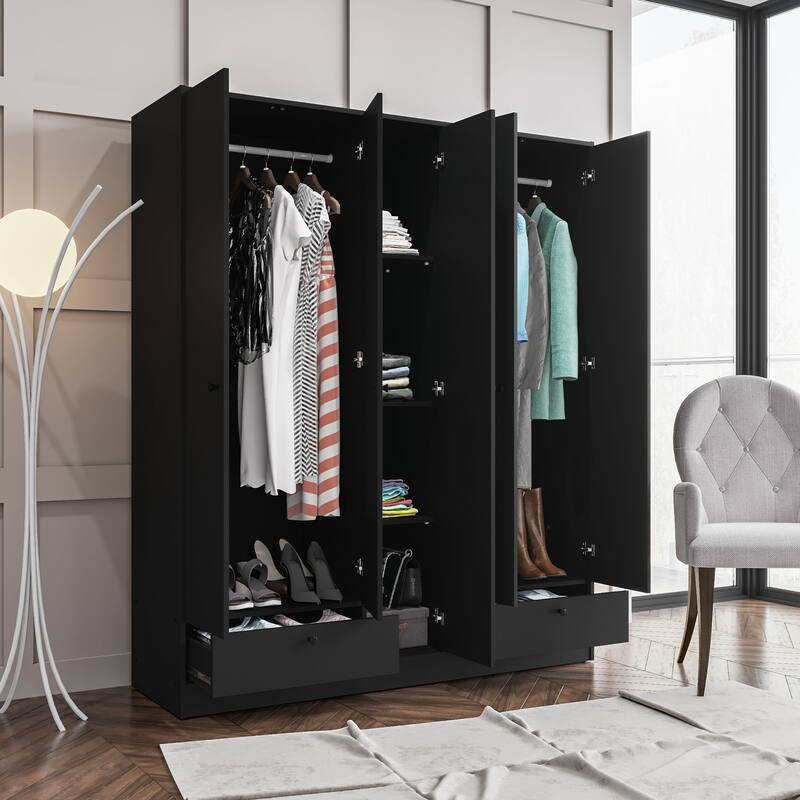 Polifurniture Denmark 5 Door Bedroom Armoire with 2 Drawers