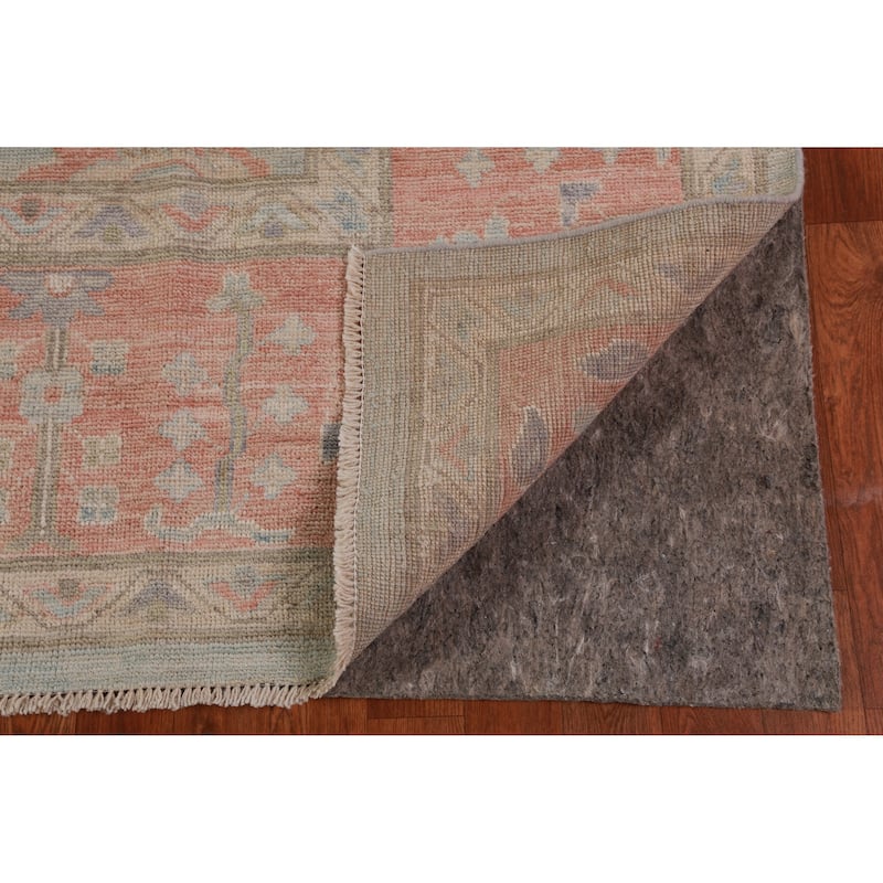 Hand Knotted Oriental 100% Wool Carpet Transitional All-Over Navy Blue & Blues Oushak Area Rug - 12' 0'' X 9' 0''