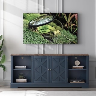 70-inch Extra-Wide Rustic TV Stand for 80" TVs - Natural Wood Finish