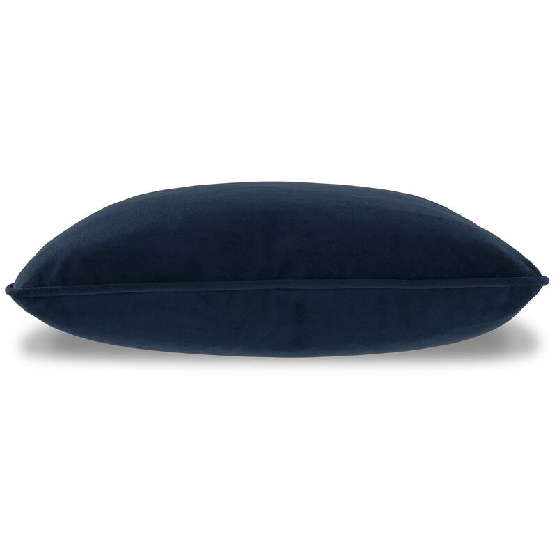 Wali Square Accent Throw Pillow, 20 Inch, Feather Fill, Blue Polyester