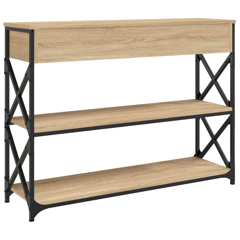 vidaXL Console Table Sonoma Oak Engineered Wood Narrow Adjustable Feet