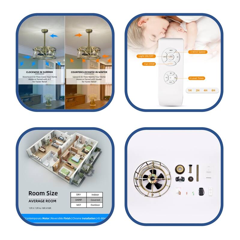 Small Size Decorate Ceiling Fan Light