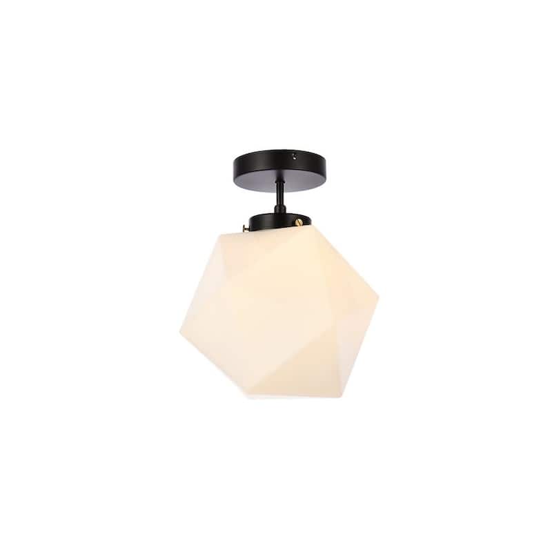 Elegant Lighting LD2347 Lawrence 10" Wide Semi-flush Ceiling Fixture - Black / White