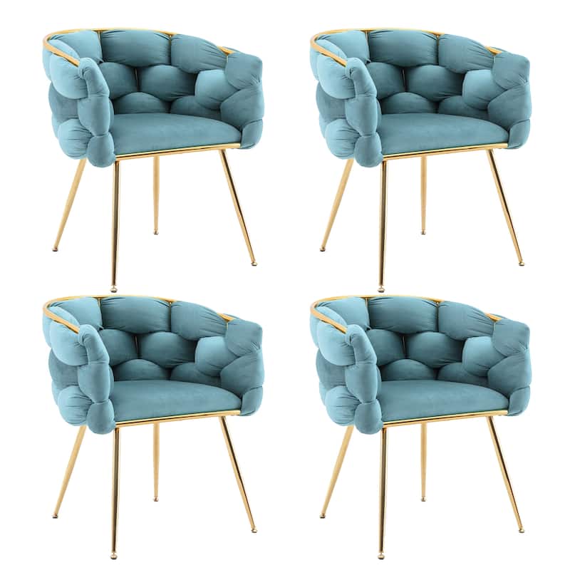 Modern Velvet Dining Chair with Metal Legs