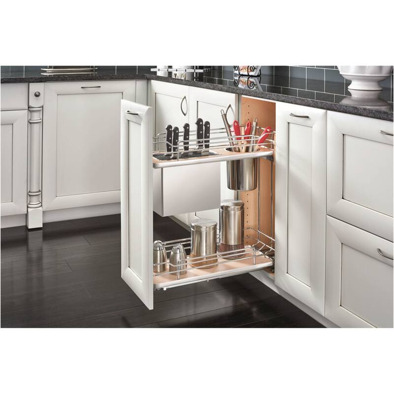 Rev-A-Shelf 5322KB Series 10 Inch Pull Out Two-Tier Cabinet Organizer
