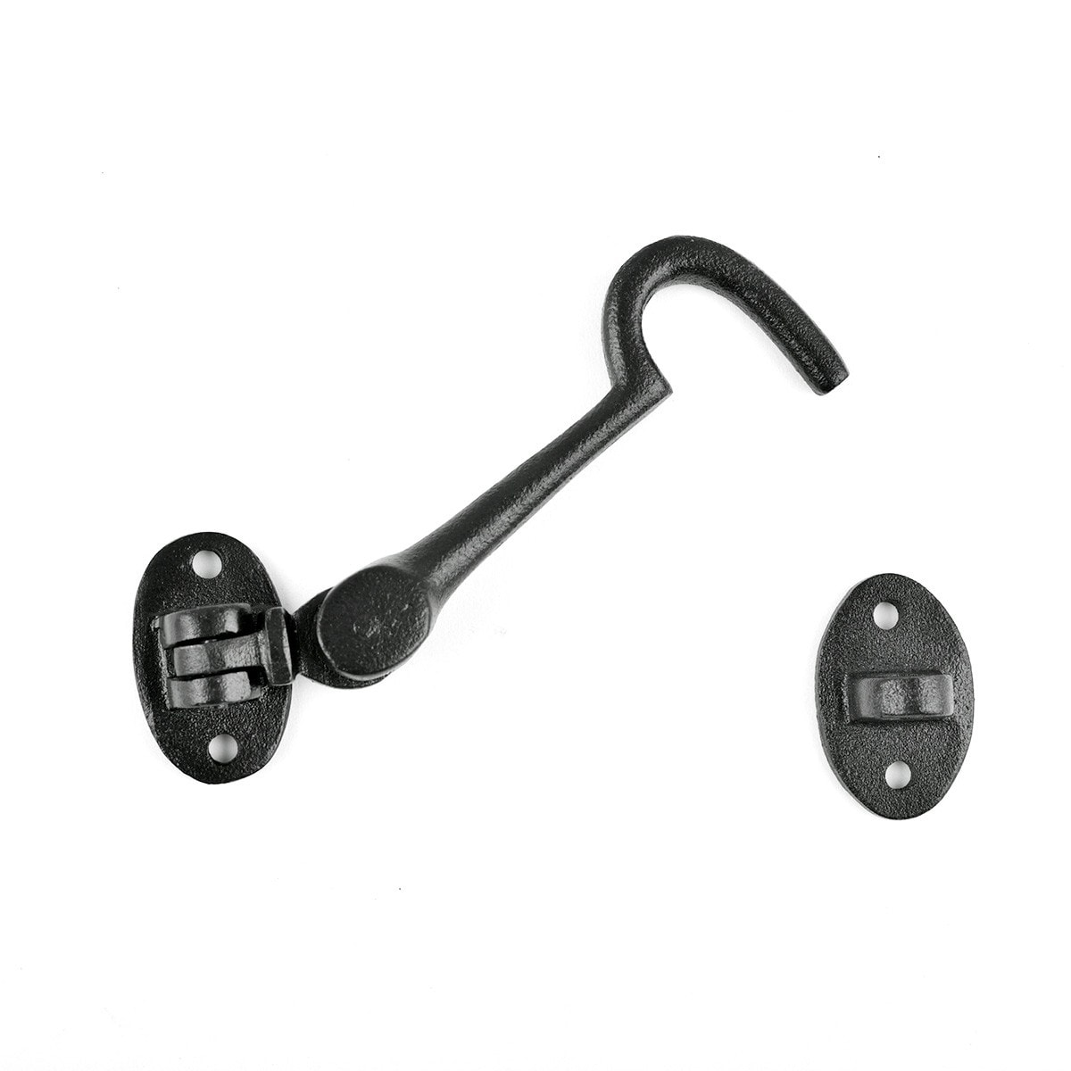 Black Wrought Iron Door Latch Lock 4.5 Swivel Style Hook and Eye Latch for  Door with Mounting Hardware Renovators Supply - Bed Bath & Beyond - 20669607