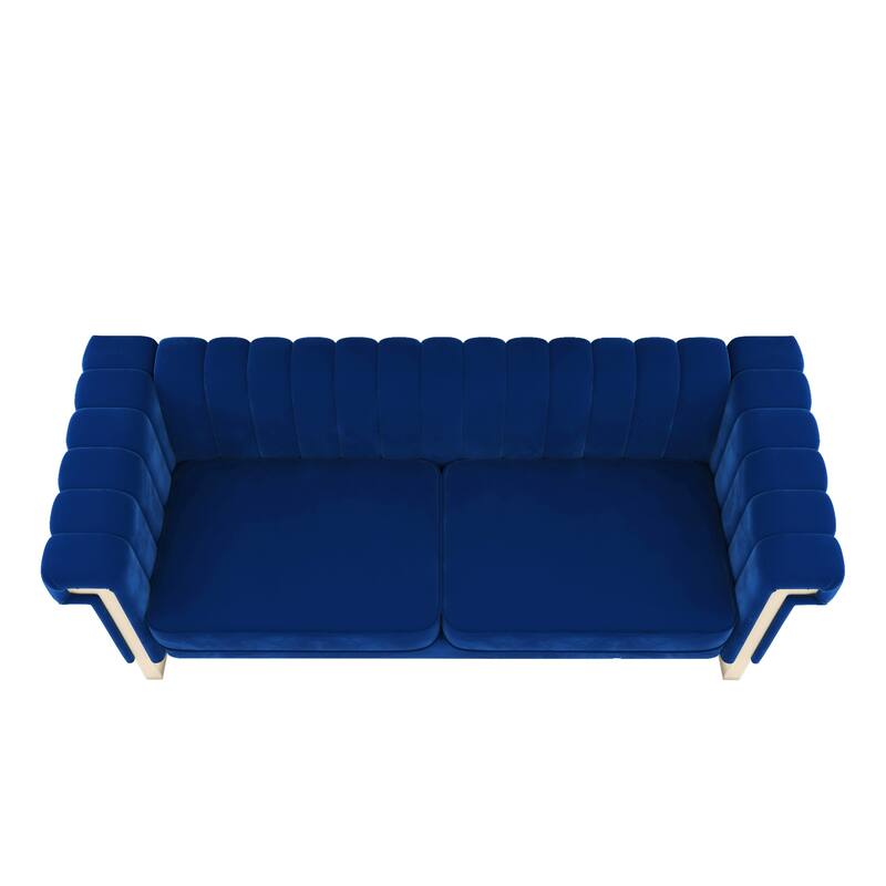 Burchel 83.86'' Square Arm Sofa With Metal Legs