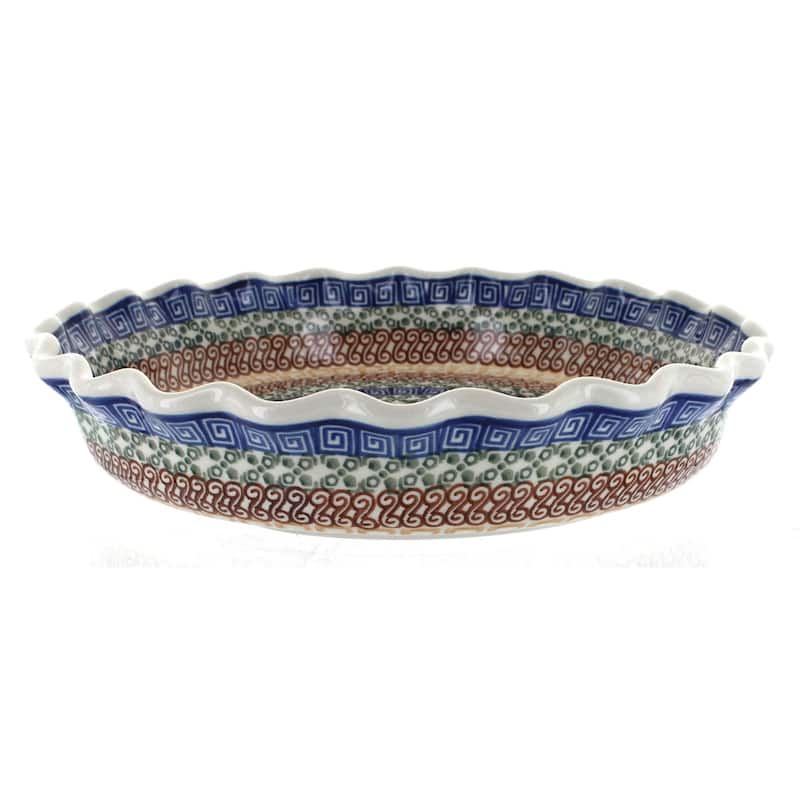 Blue Rose Polish Pottery 636 Ceramika Artystyczna Pie Plate