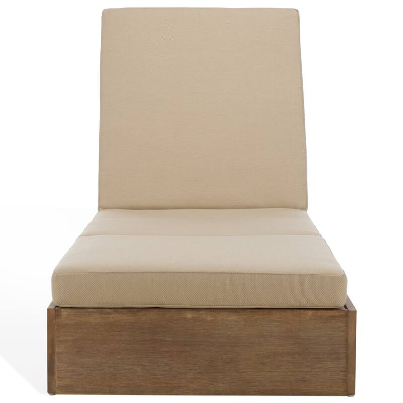 SAFAVIEH Couture Cornie Wood Chaise Lounge Chair - 37 In. W x 78 In. D x 14-34 In. H - 37"W x 78"D x 14-34"H