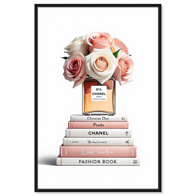 Rose Reads Rouge Canvas by Art Remedy - Black - 36" x 54"