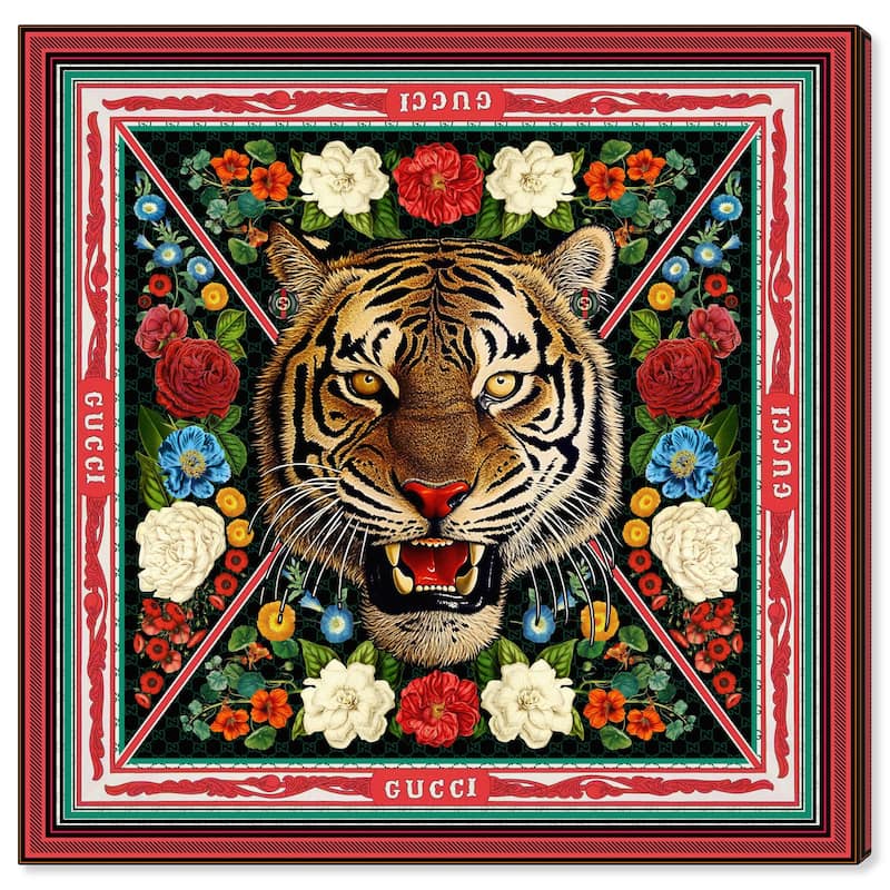Wynwood Studio Fashion and Glam Red & Green Love Scarf Red and Wall Art Canvas Print