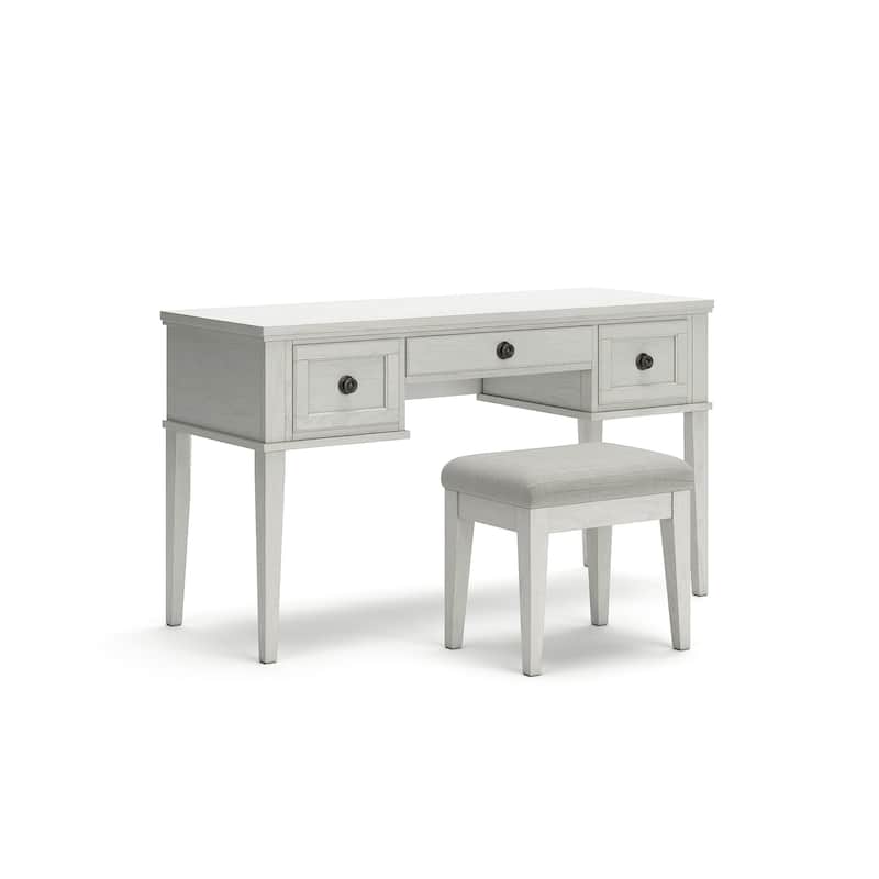 Signature Design by Ashley Robbinsdale White Vanity with Upholstered Stool Set - 52"W x 20"D x 30"H