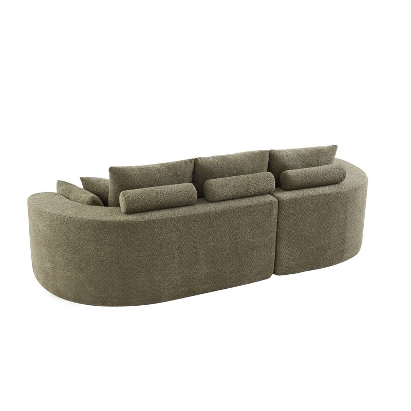 Christopher Knight Home - 106'' Cloud Curved Sectional Sofa with Right Chaise Lounge and Ultra-Soft Foam Comfort