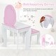 preview thumbnail 9 of 22, Costway Kids Vanity Makeup Dressing Table Chair Set Wooden W/ Mirror - See details