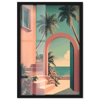 Through the Arch and Palms Coastal Art Shadowbox Print by Art Remedy ...