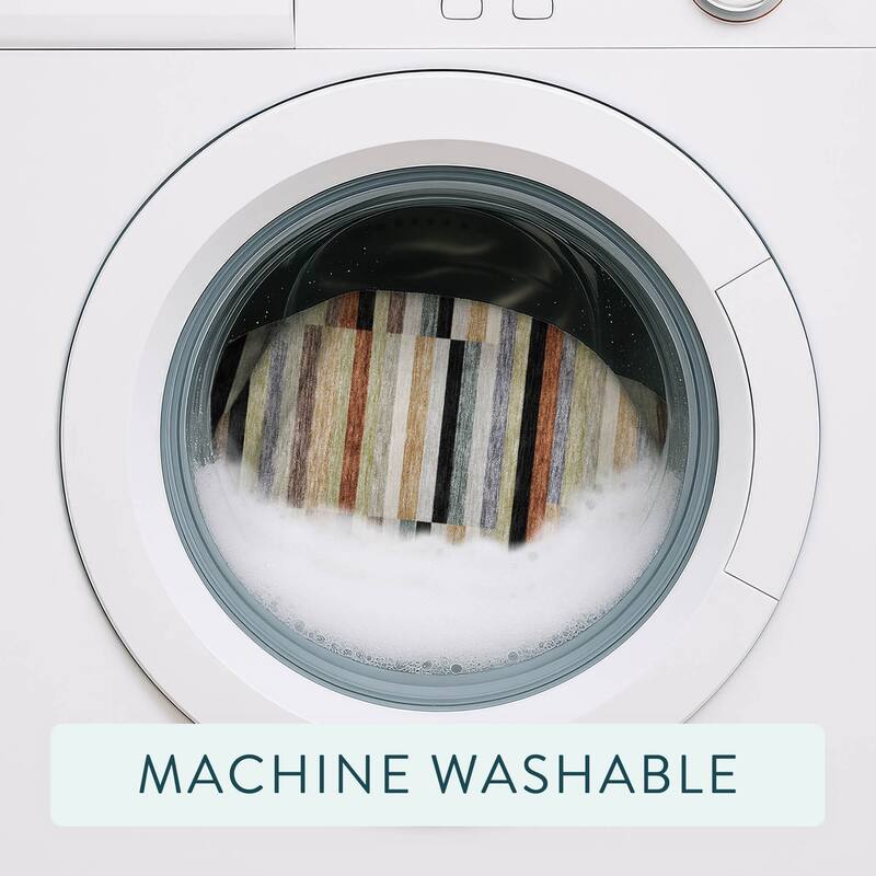 Machine Washable Indoor/ Outdoor Modern Cokedale Chantille Rug