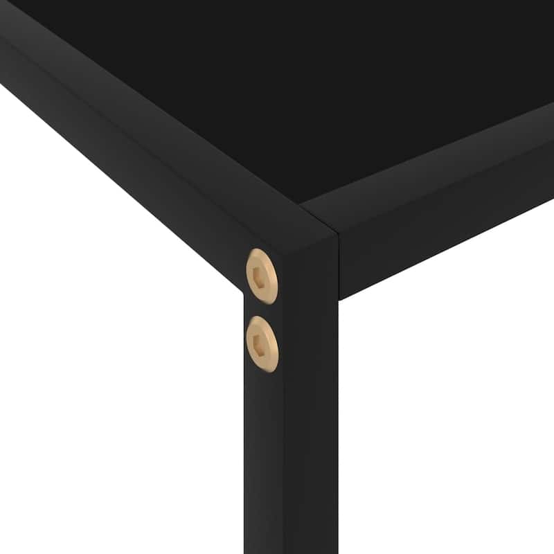 vidaXL Console Table Black 31.5"x13.8"x29.5" Tempered Glass - 31.5" x 13.8" x 29.5"