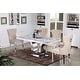 preview thumbnail 4 of 32, Best Quality Furniture White Genuine Marble 5-Piece Dining Set