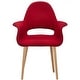 preview thumbnail 21 of 71, Organic Upholstered Fabric Modern Armchair with Natural Wooden Legs for Dining Room Office or Accent Lounge Side Chair Red