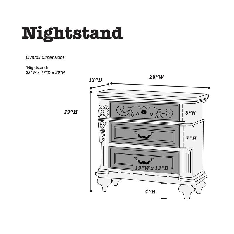 1pc Nightstand Cherry Veneer 2-Drawers