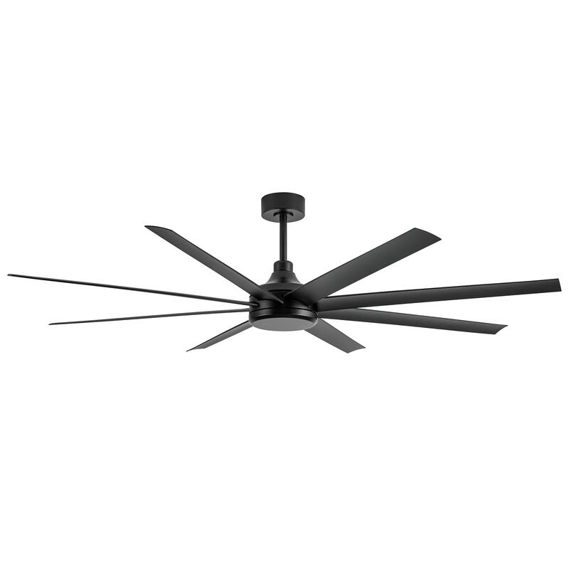 72 Inch Black/White 8-Blade Ceiling Fan with Remote without Light