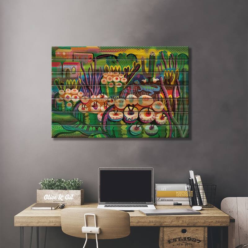 Santa Fe Print On Wood by Charles Harker - Multi-Color