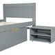 preview thumbnail 11 of 12, Grey Twin Wood Bed Frame with Storage Wheels & 1 Drawer, Noise-Free